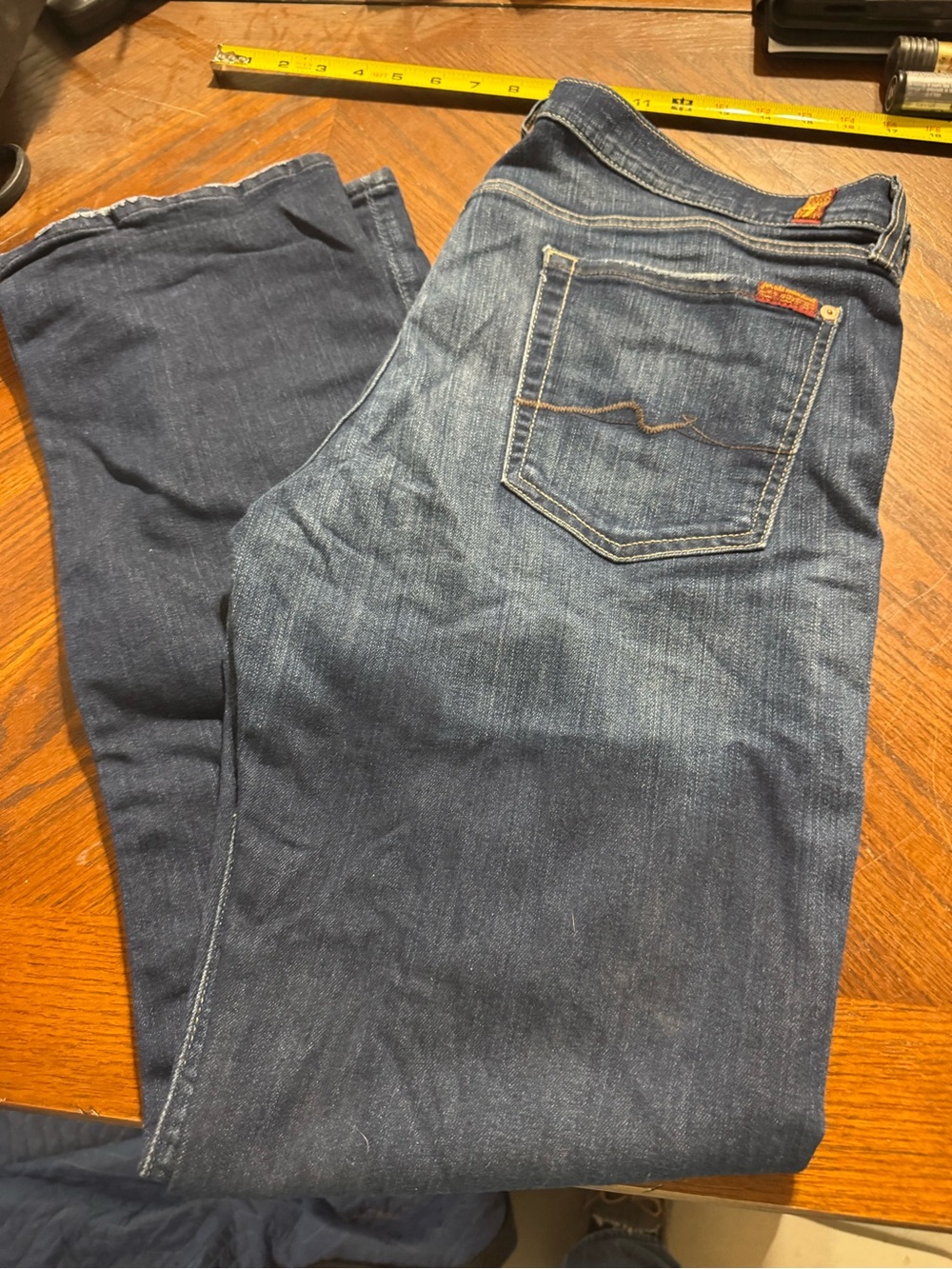 7 For All Mankind Women's Boyfriend Jeans in Dark Blue Wash size 36 waist